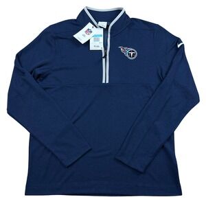 NEW Nike Tennessee Titans Dri-FIT Quarter Zip Lightweight Pullover Blue Mens M